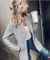 Women Long Sleeve Gray Blazer Elegant Slim Sport Coat Smart Casual