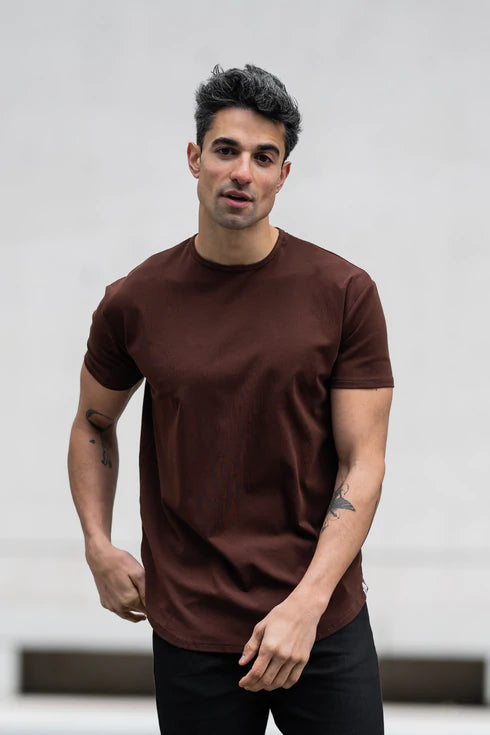 Curve Crew T-Shirt: Apricot - Rule Of Threads
