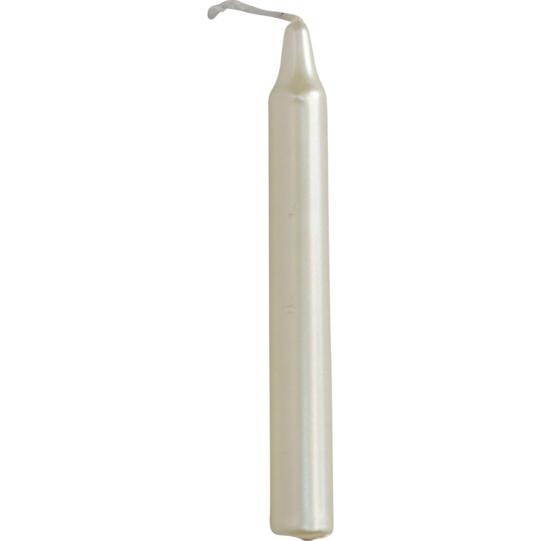 Mini Ritual Candle Metallic White