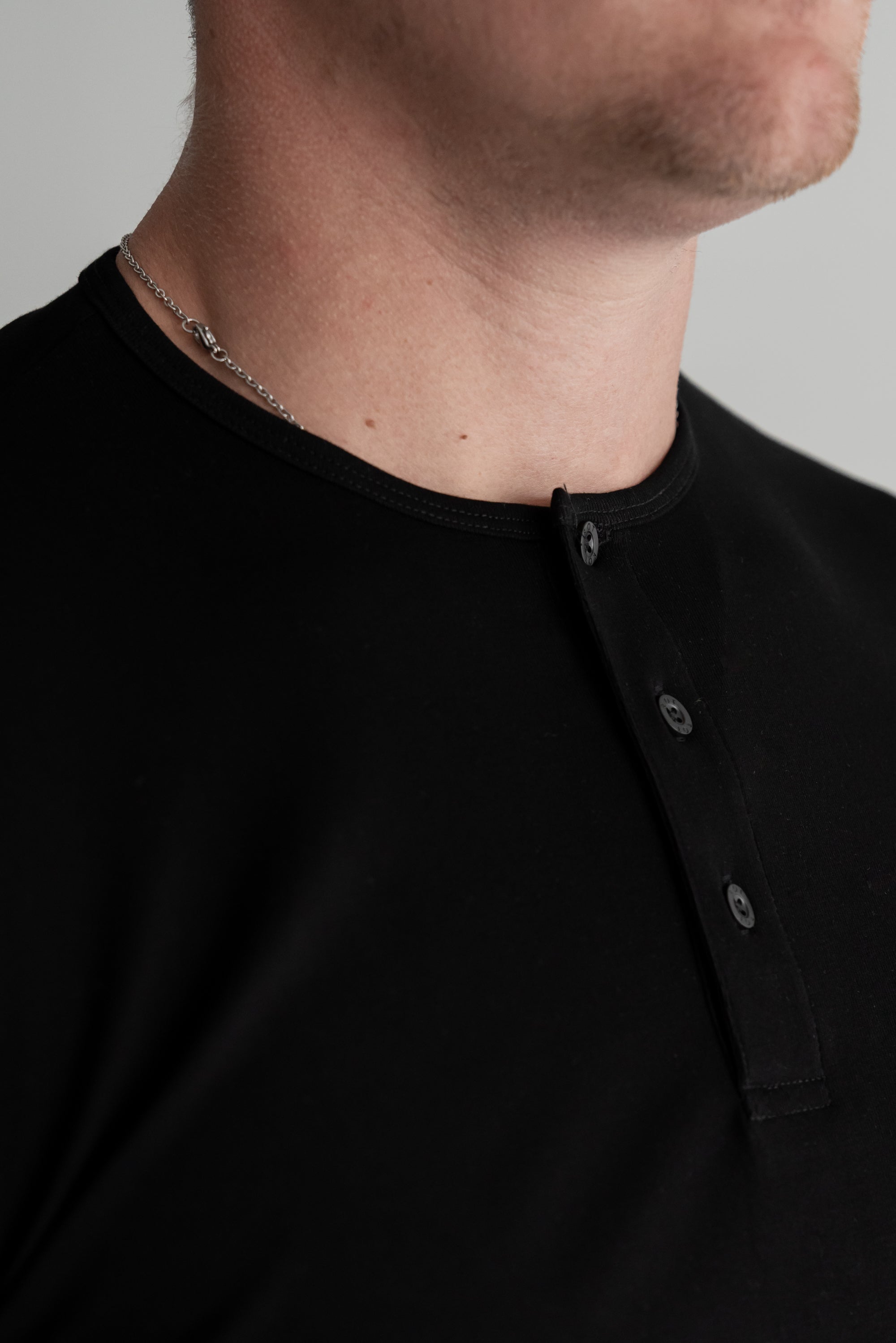 Curve Henley T-Shirt: Black - Rule Of Threads