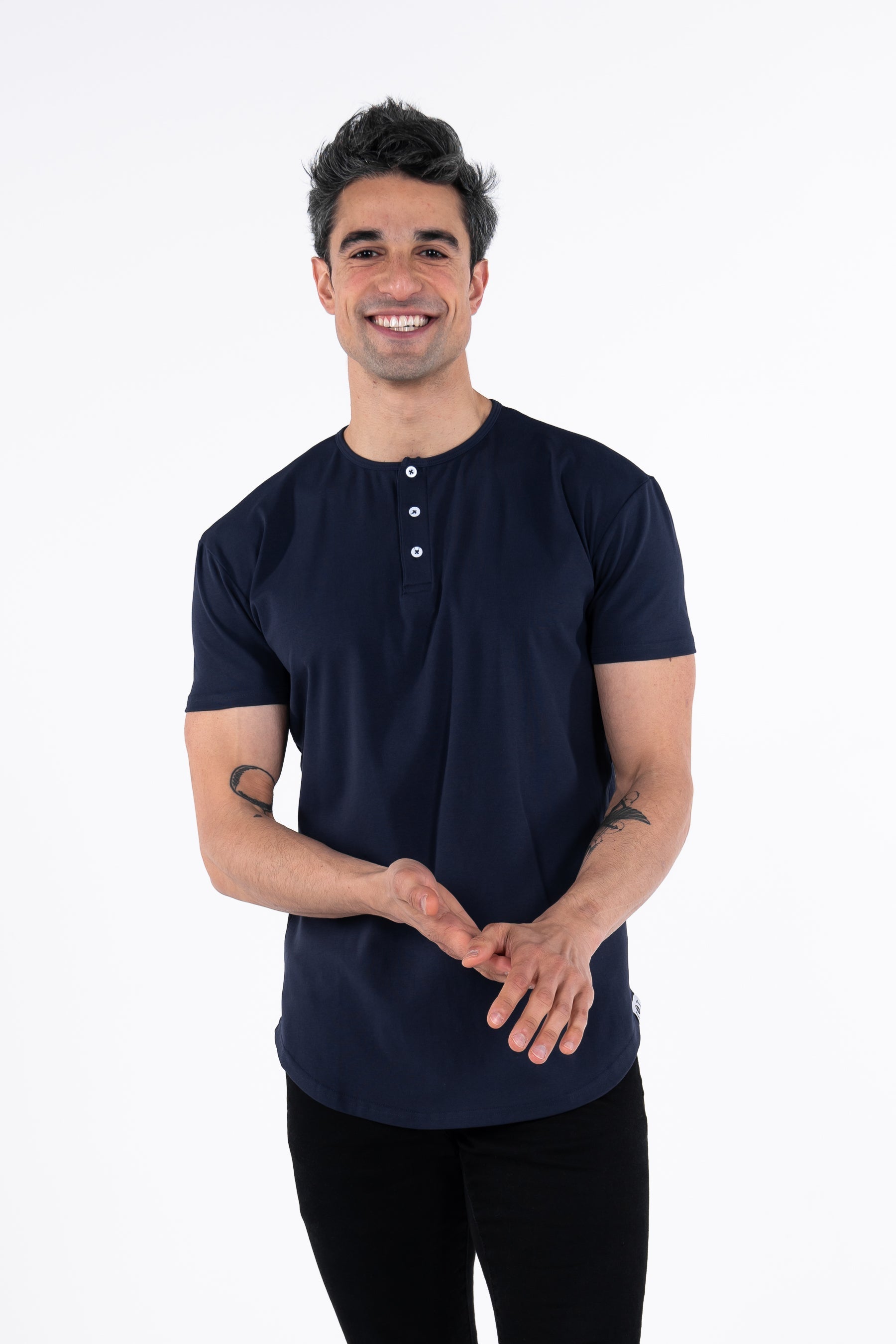 Curve Henley T-Shirt: Black
