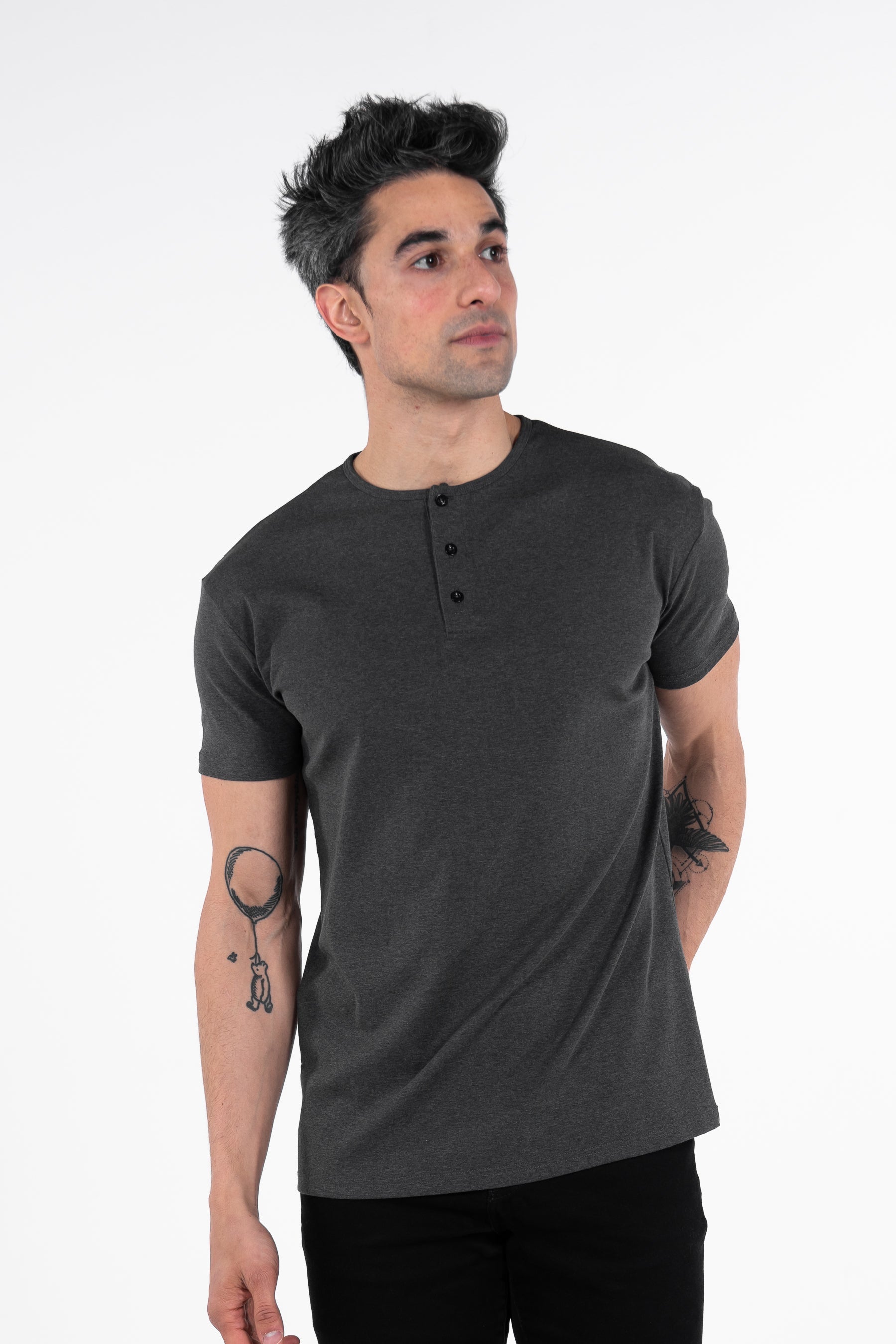 Classic Henley T-Shirt: Granite - Rule Of Threads