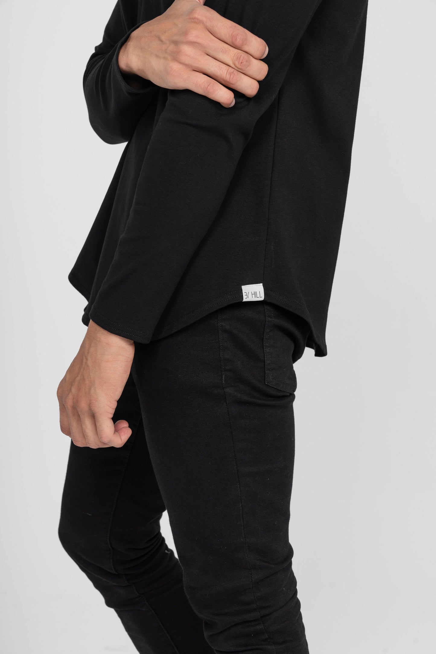 L/S Curve Henley: Black - Rule Of Threads