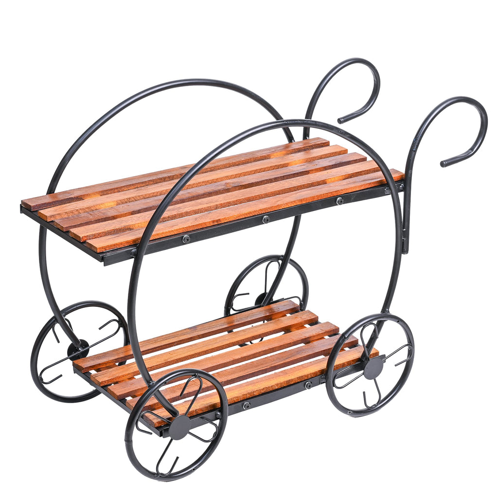 Flora on Wheels 2-Tier Plant Stand