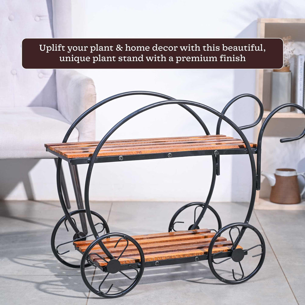 Flora on Wheels 2-Tier Plant Stand