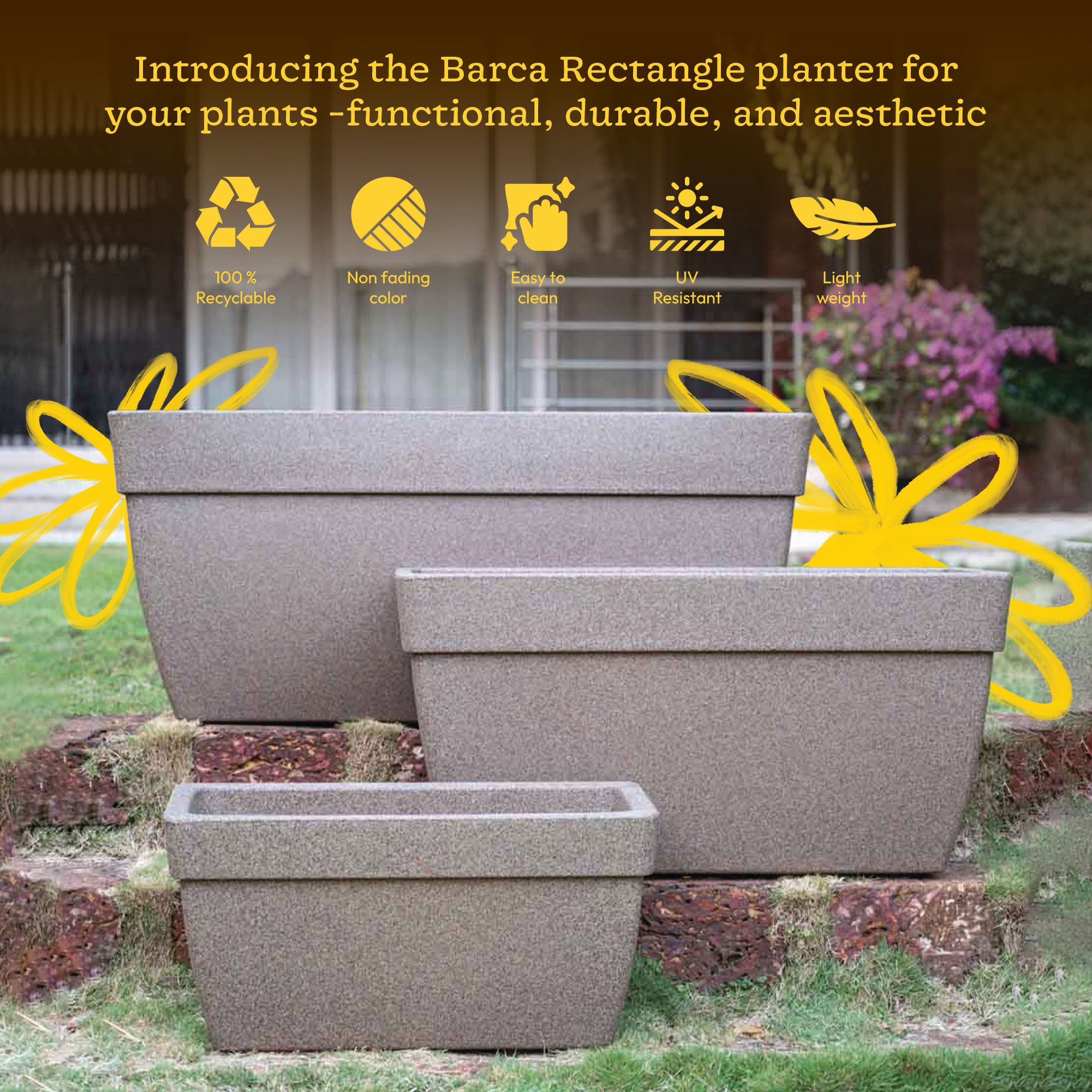 Barca Rectangle Planter