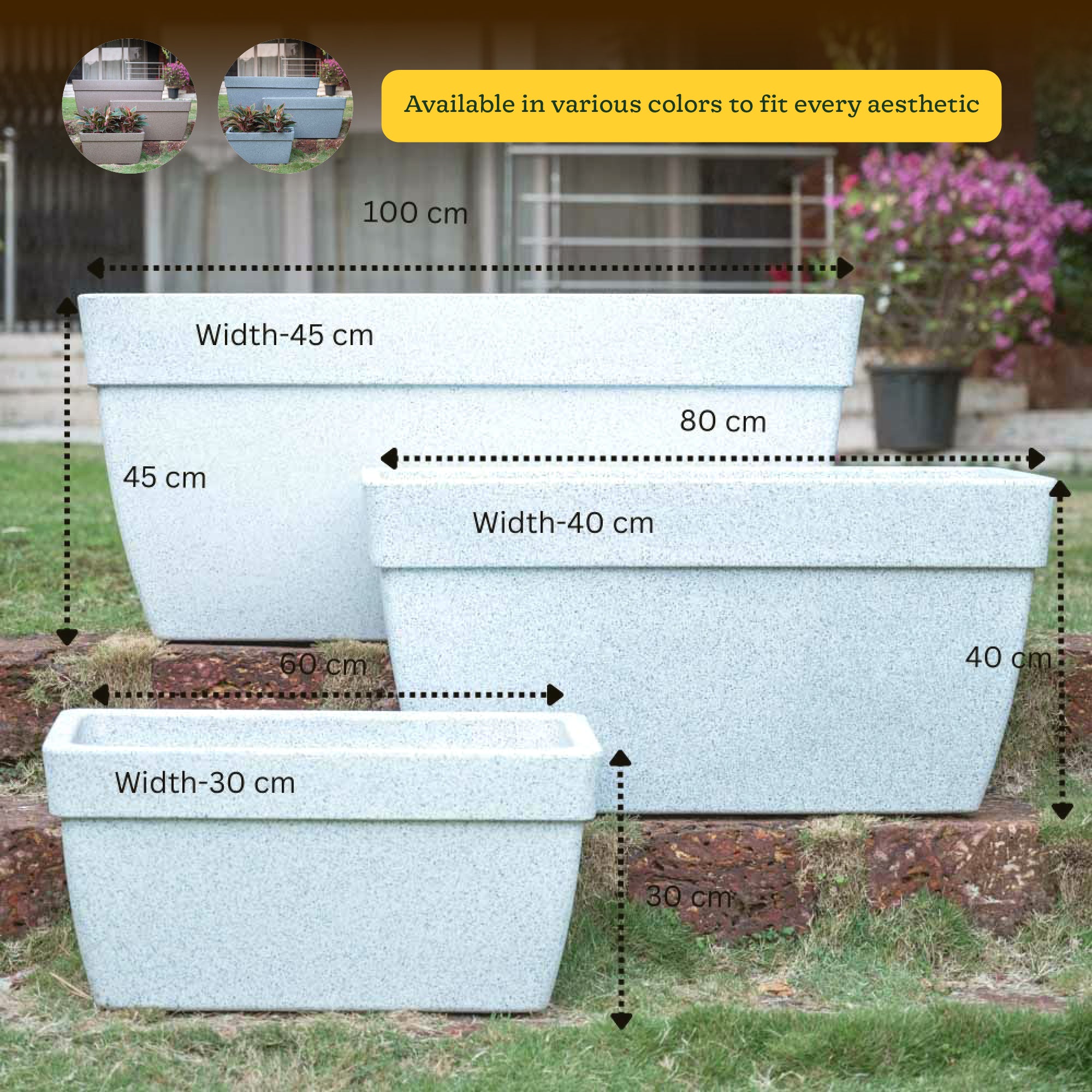 Barca Rectangle Planter