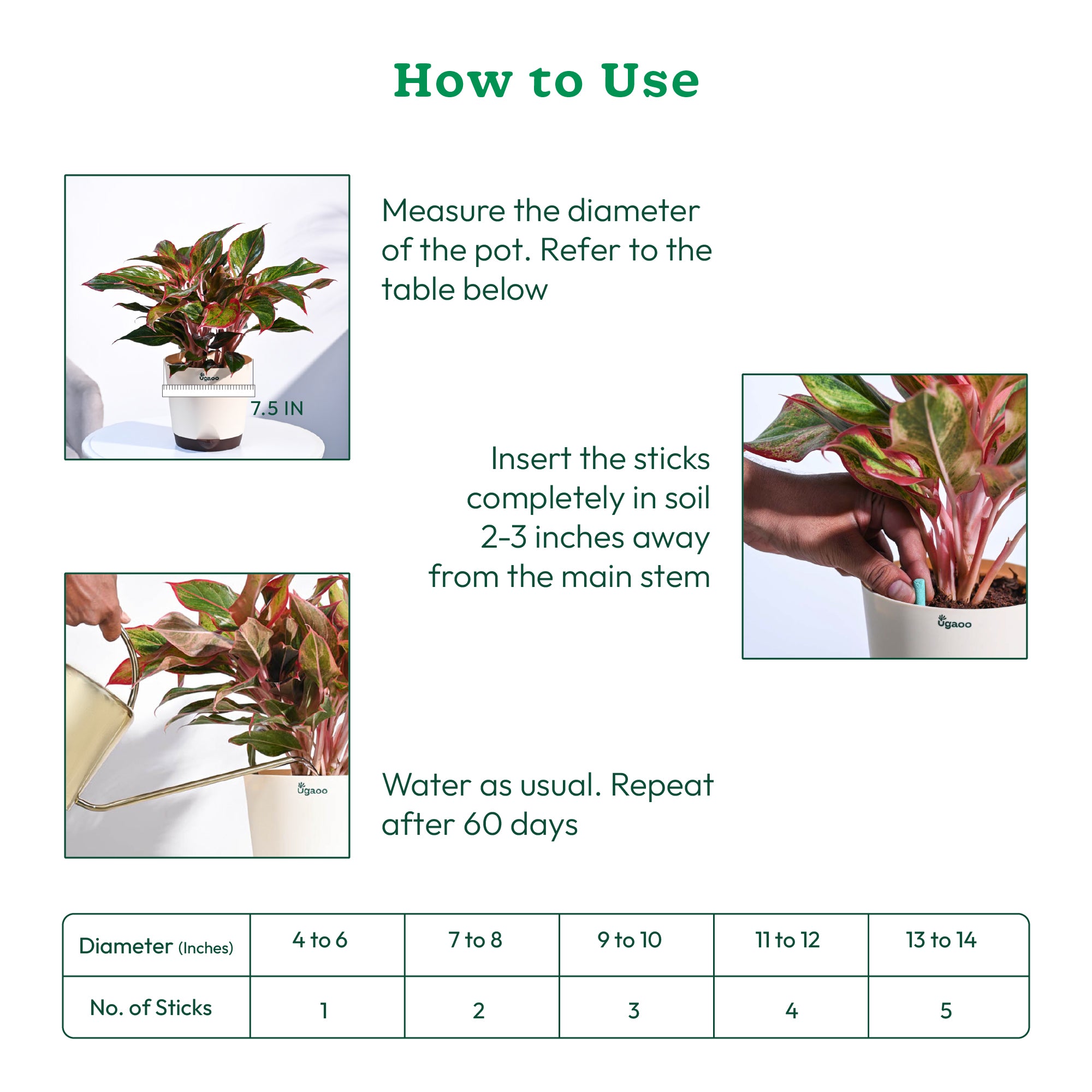 Plant Food Fertilizer Green Sticks for All Plants