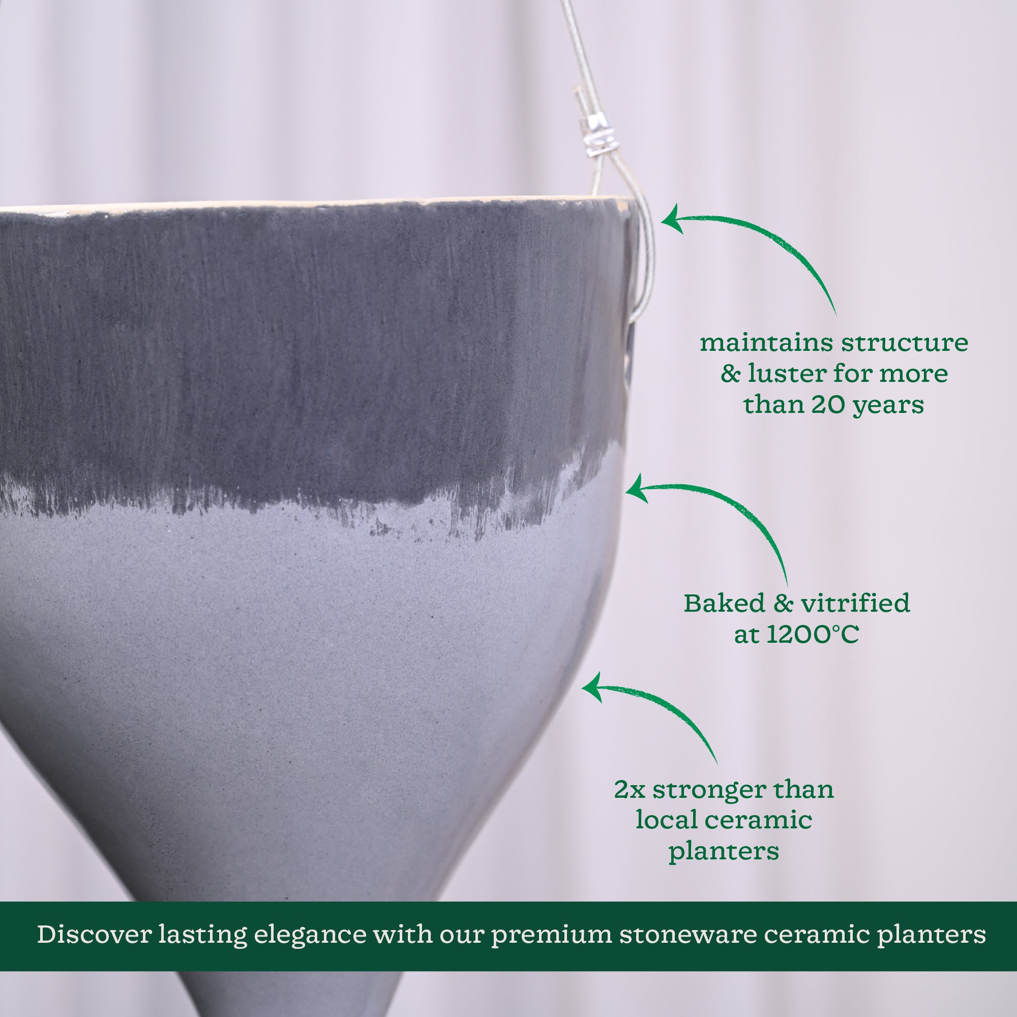 Ceramic Hanging Pot Cosmic Stone