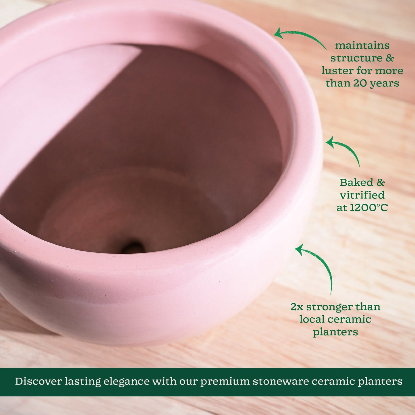 Nature's Hum Fat Ceramic Planter