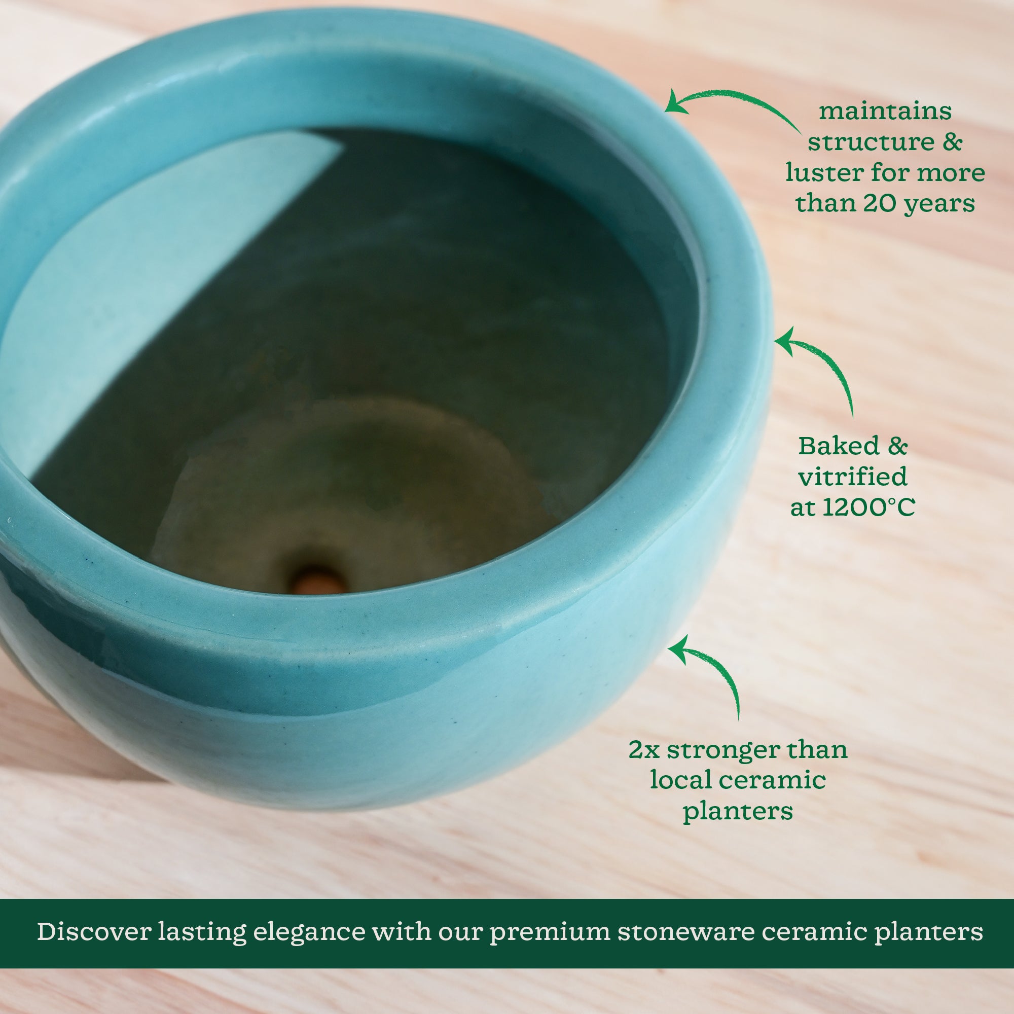 Nature's Hum Fat Ceramic Planter