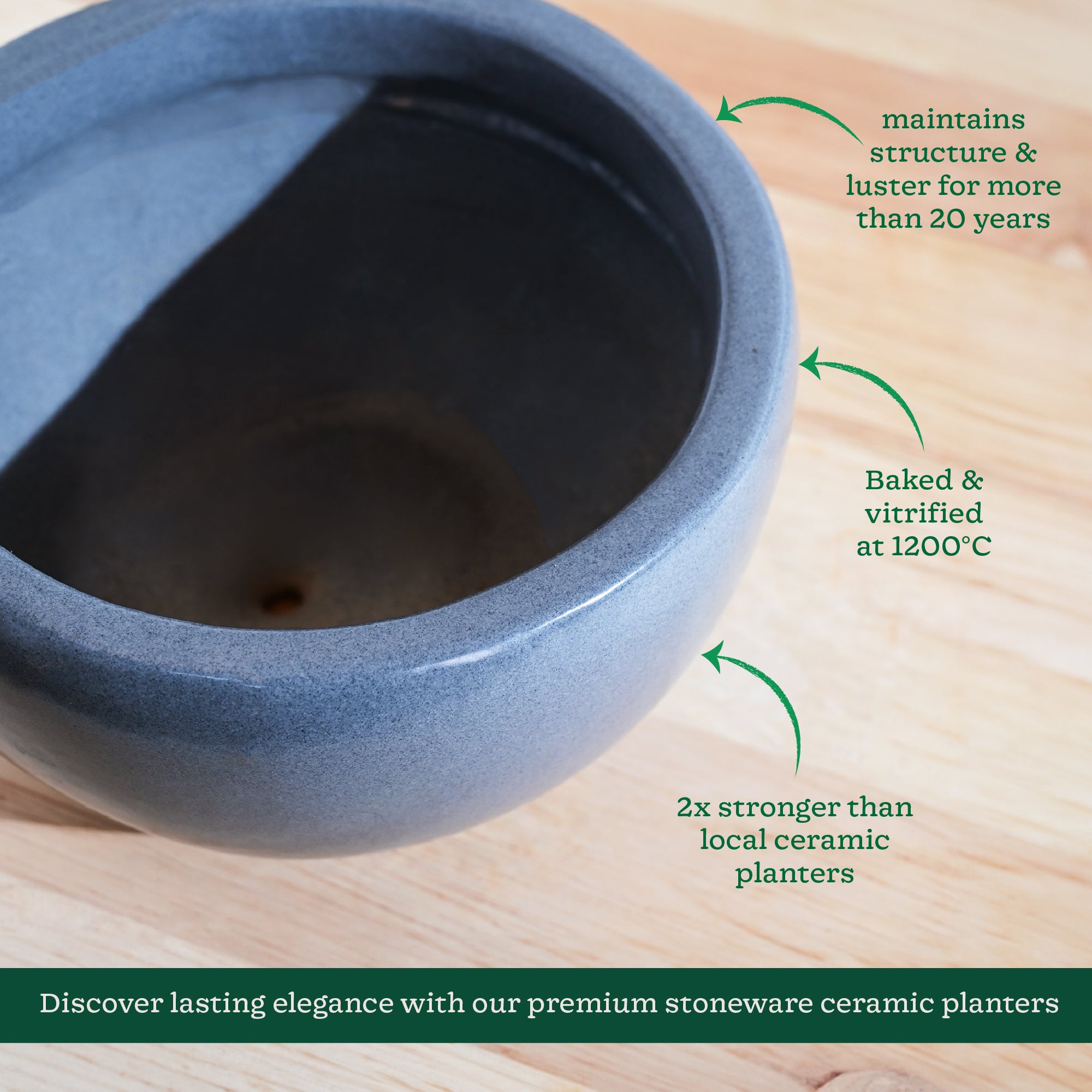Nature's Hum Fat Ceramic Planter