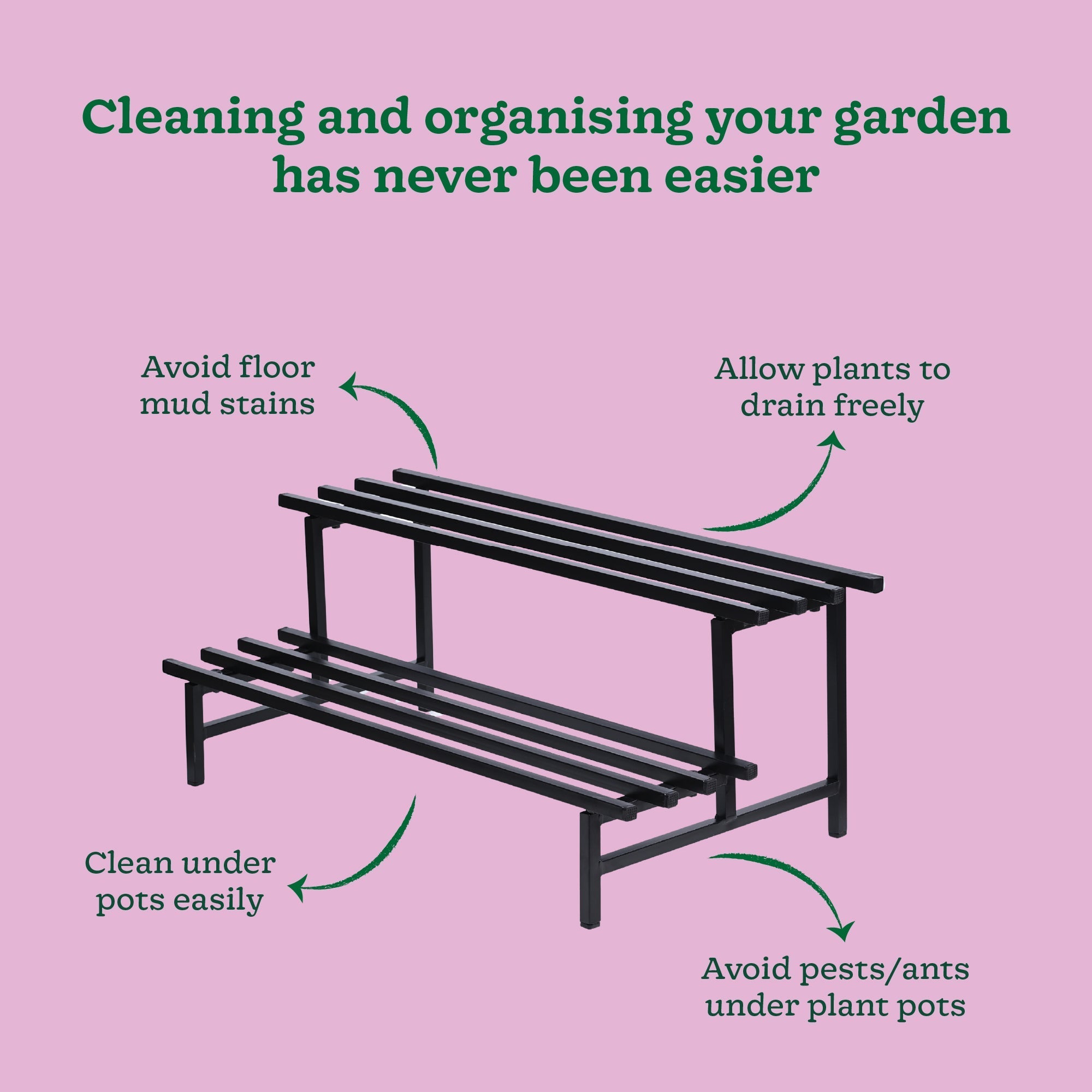 2-Tier Elevate Metal Plant Stand