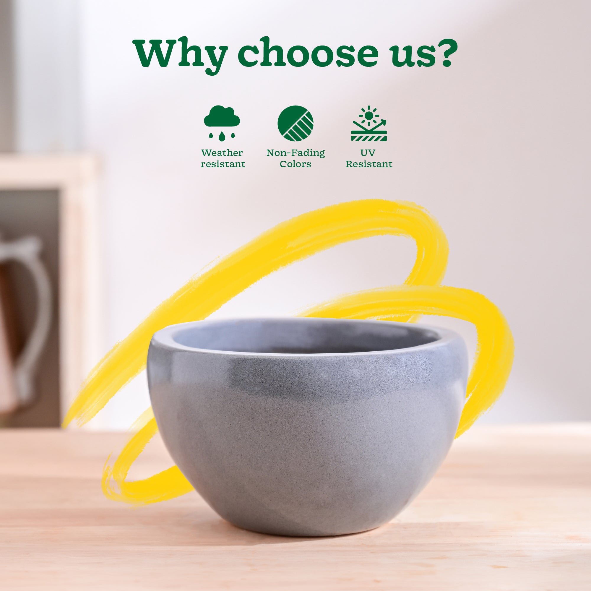 Nature's Hum Fat Ceramic Planter