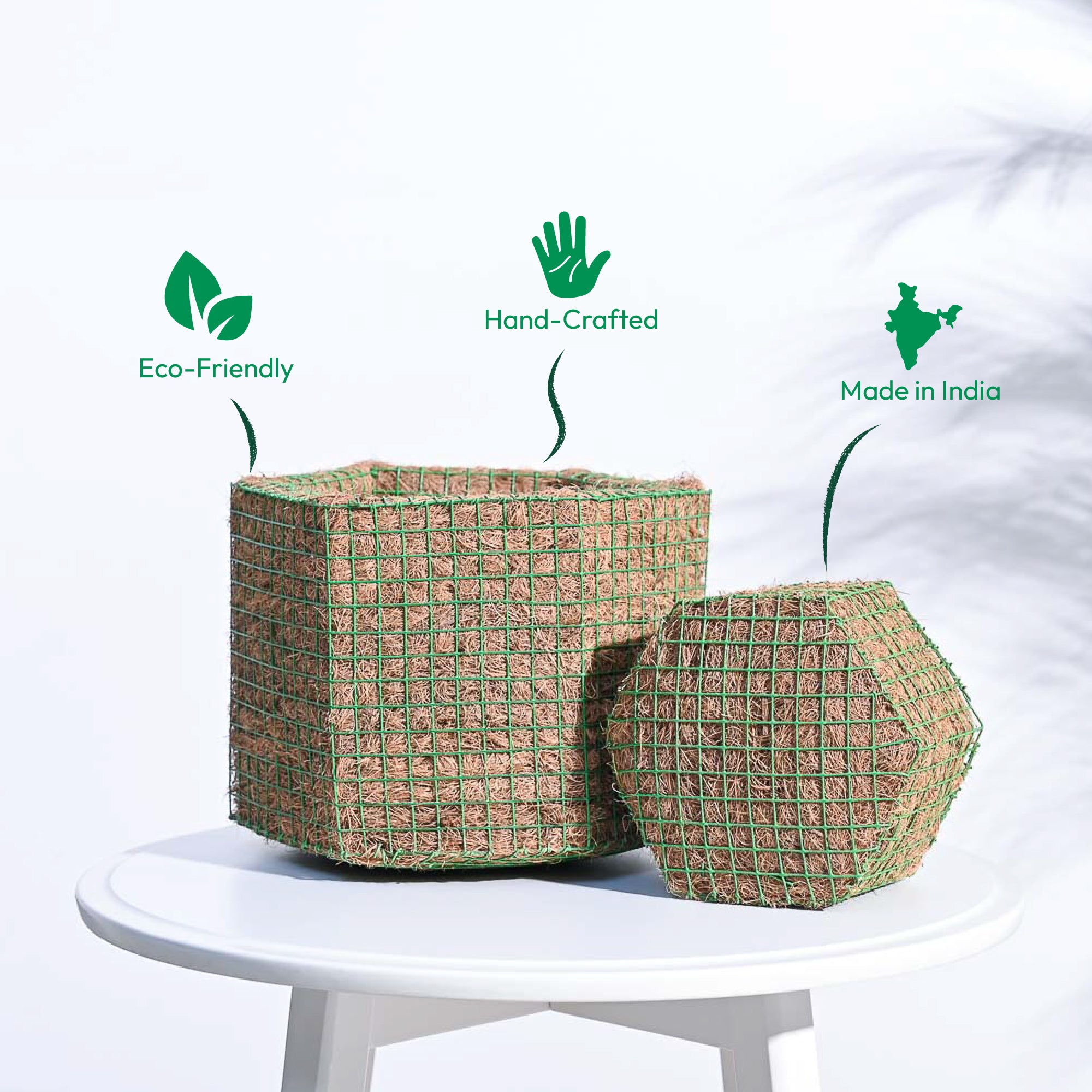Hexa Coir Planter - Set of 2