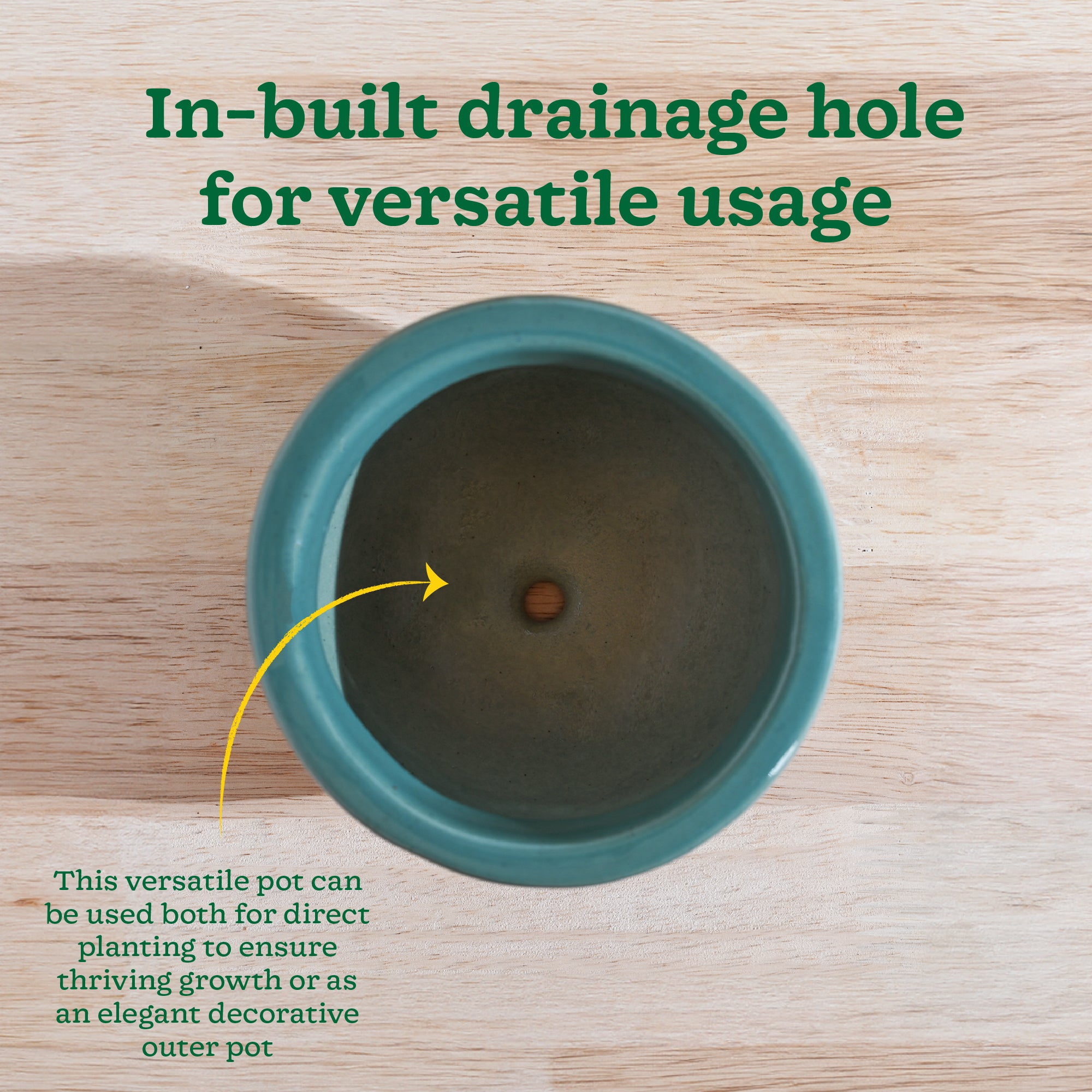 Nature's Hum Fat Ceramic Planter