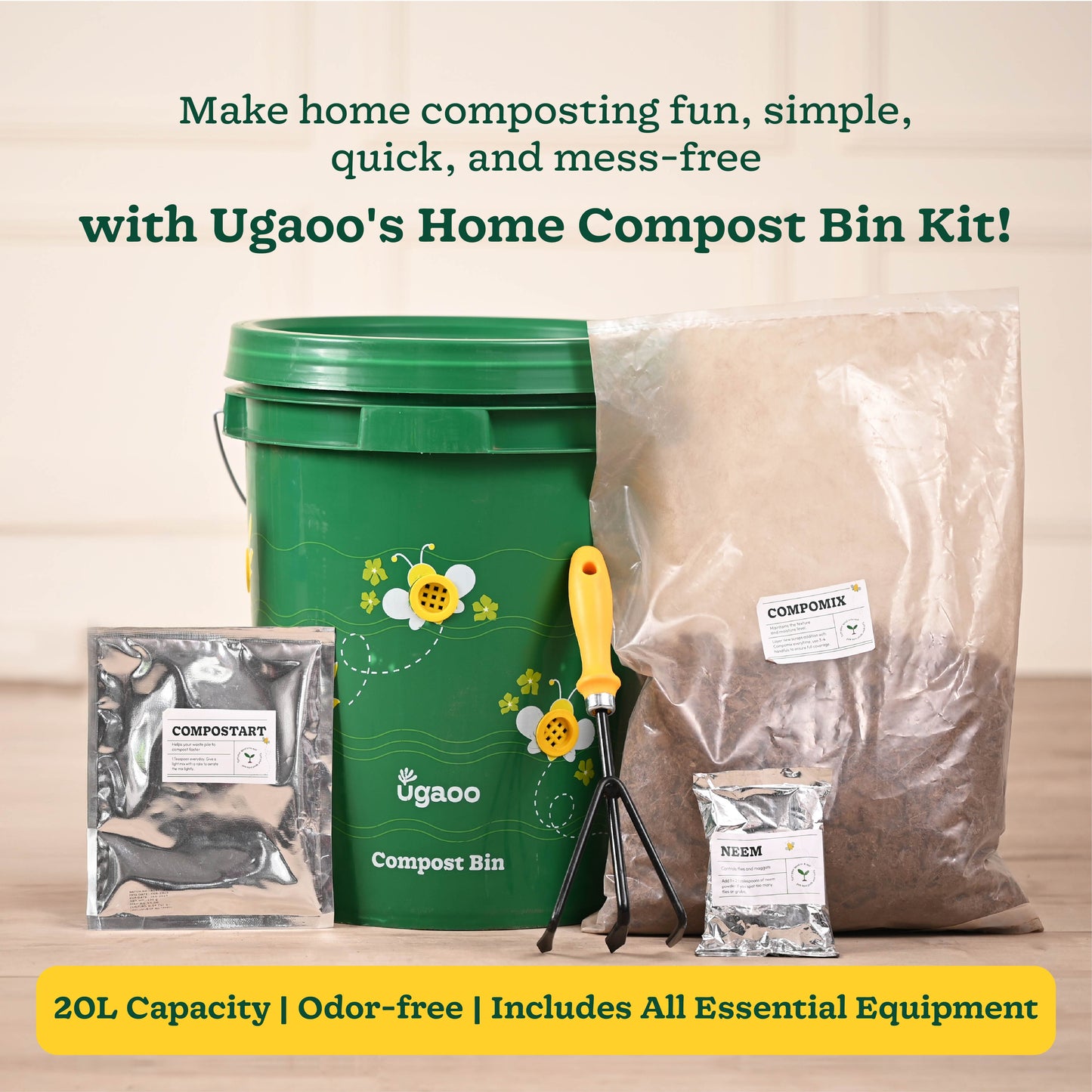 Home Compost Bin Kit - 20 Liter