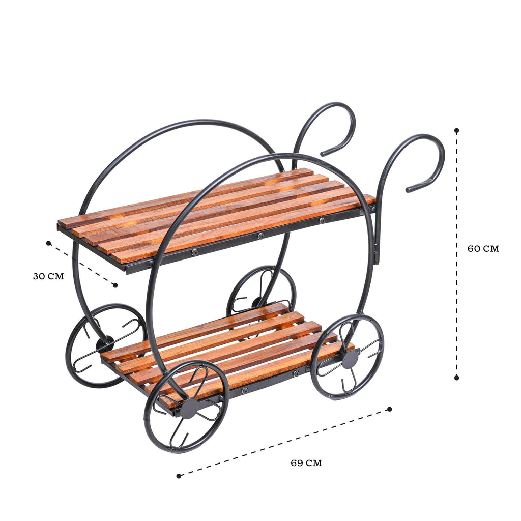 Flora on Wheels 2-Tier Plant Stand