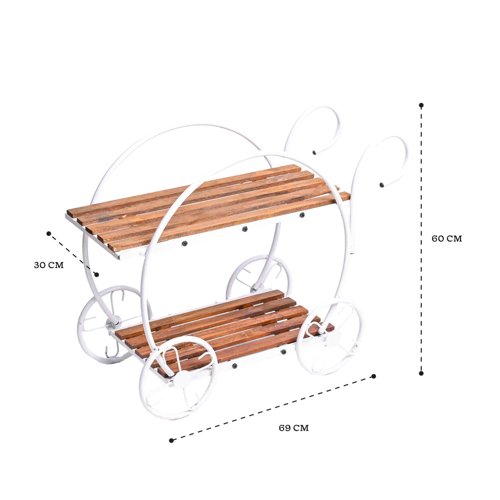 Flora on Wheels 2-Tier Plant Stand