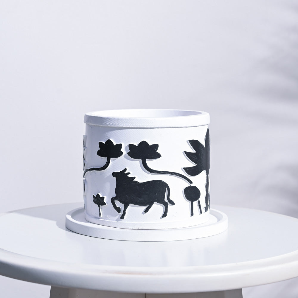 Pichwai Cement Pot