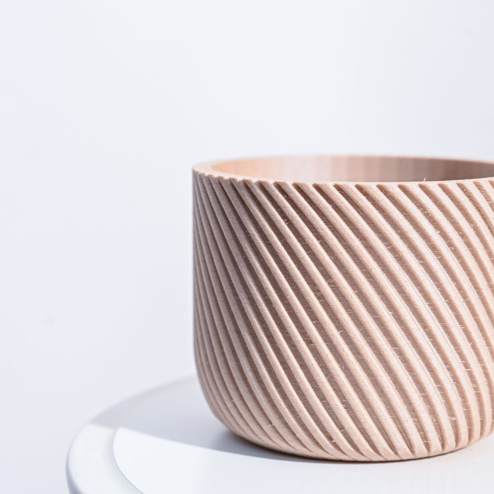 Oblique Elegance Wooden Pot