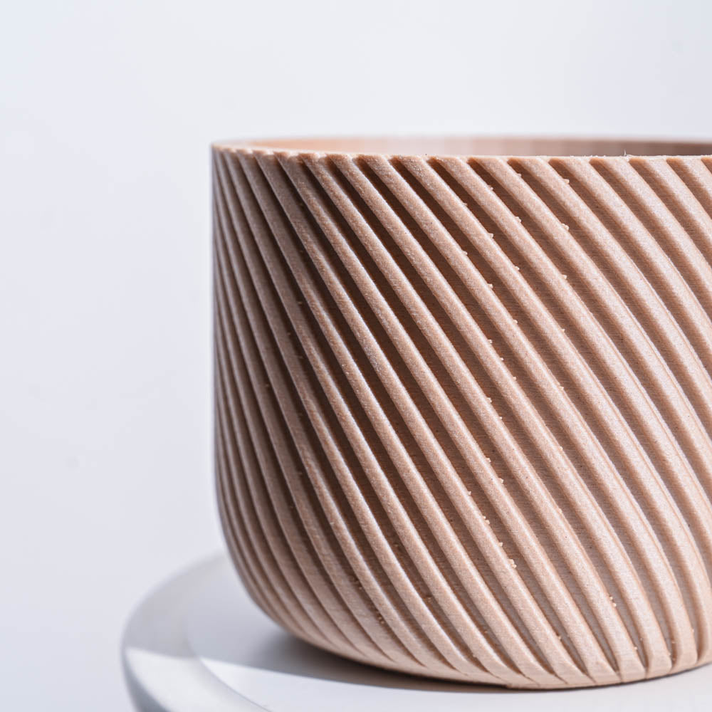 Oblique Elegance Wooden Pot