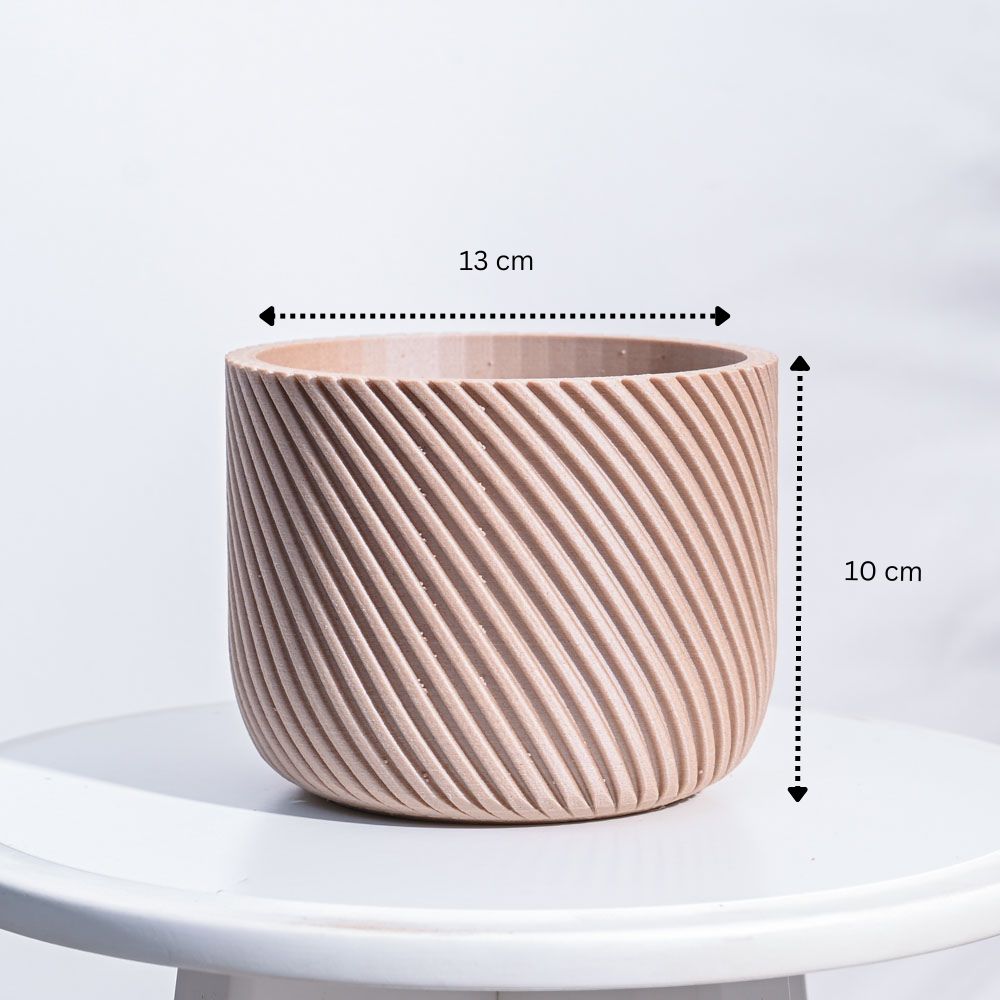 Oblique Elegance Wooden Pot