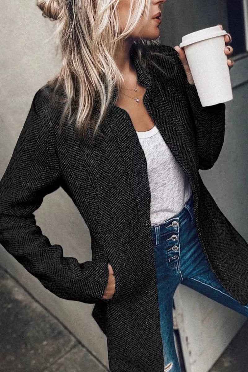 Women Long Sleeve Gray Blazer Elegant Slim Sport Coat Smart Casual