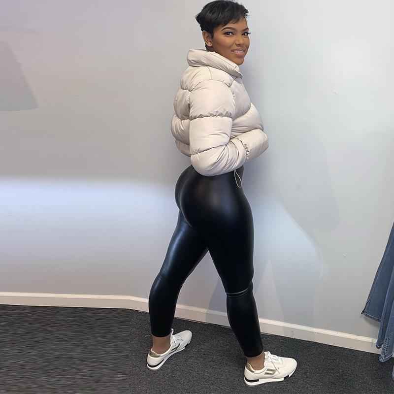 Women's Winter Long Sleeve Full Zipper Baggy Puffer Short Down Jacket