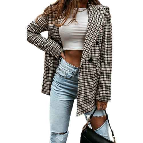 Women's Casual Long Sleeve Lapel Button Slim Work Office Blazer Jacket