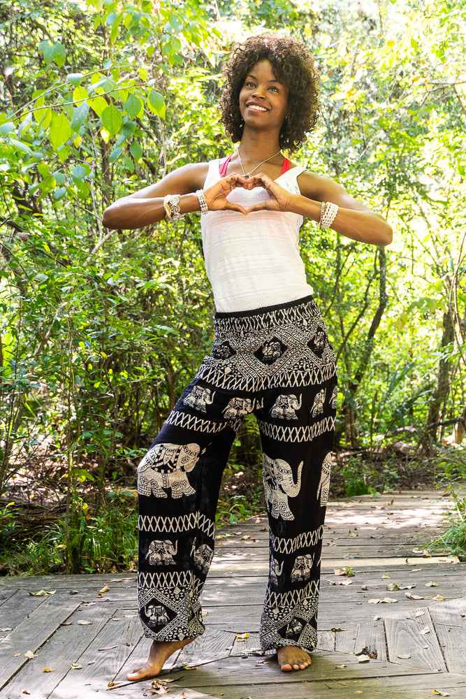 Black ELEPHANT Pants Women Boho Pants Hippie Pants Yoga
