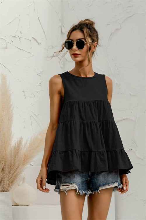 Sleeveless Tiered Top