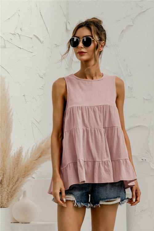 Sleeveless Tiered Top