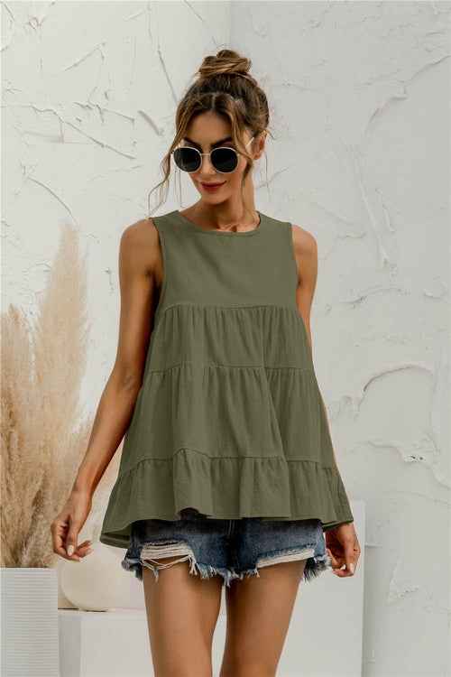 Sleeveless Tiered Top
