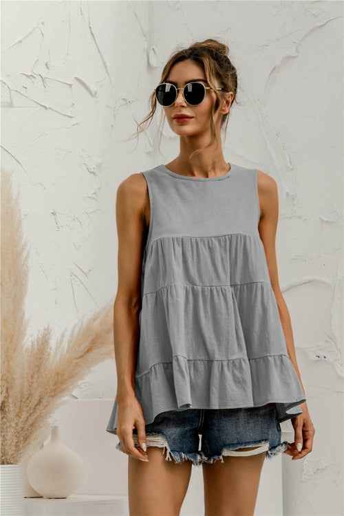 Sleeveless Tiered Top
