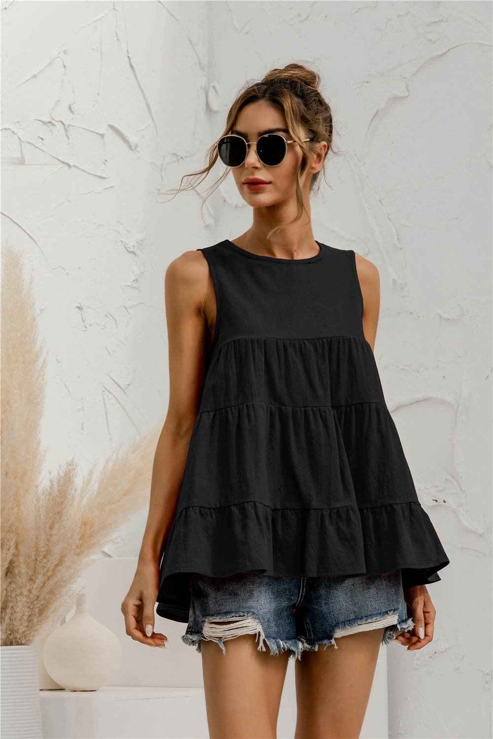 Sleeveless Tiered Top