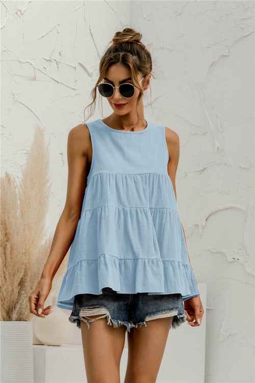 Sleeveless Tiered Top