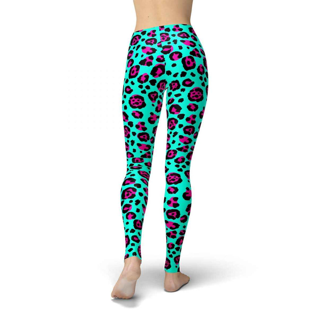 Jean Pink and Blue Cheetah Leggings