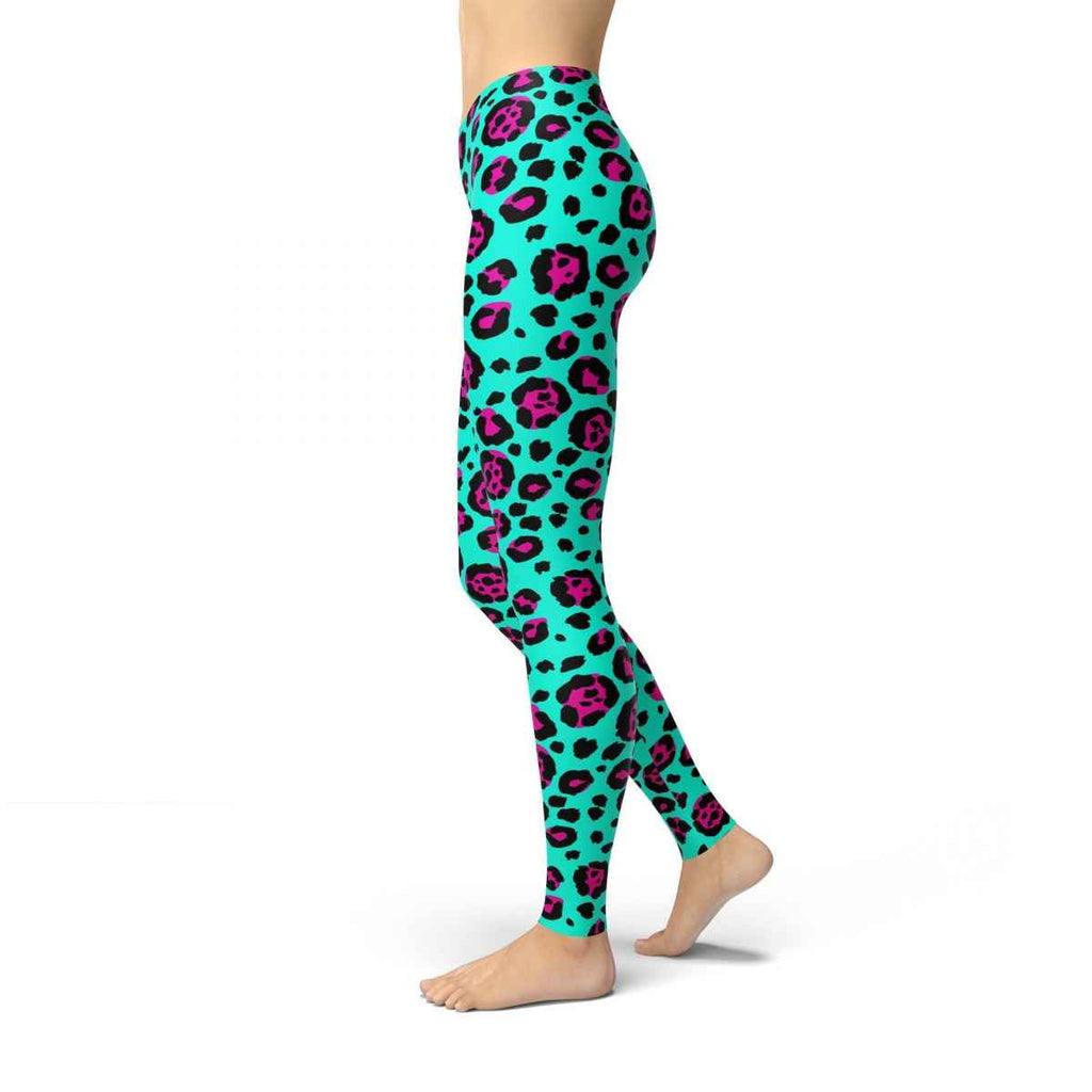 Jean Pink and Blue Cheetah Leggings