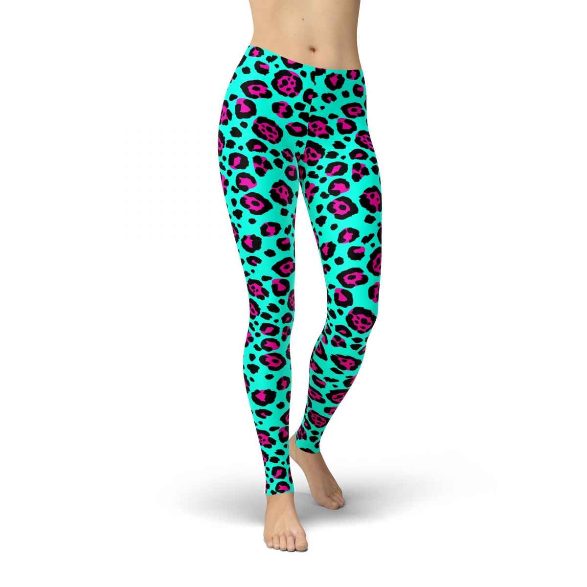 Jean Pink and Blue Cheetah Leggings