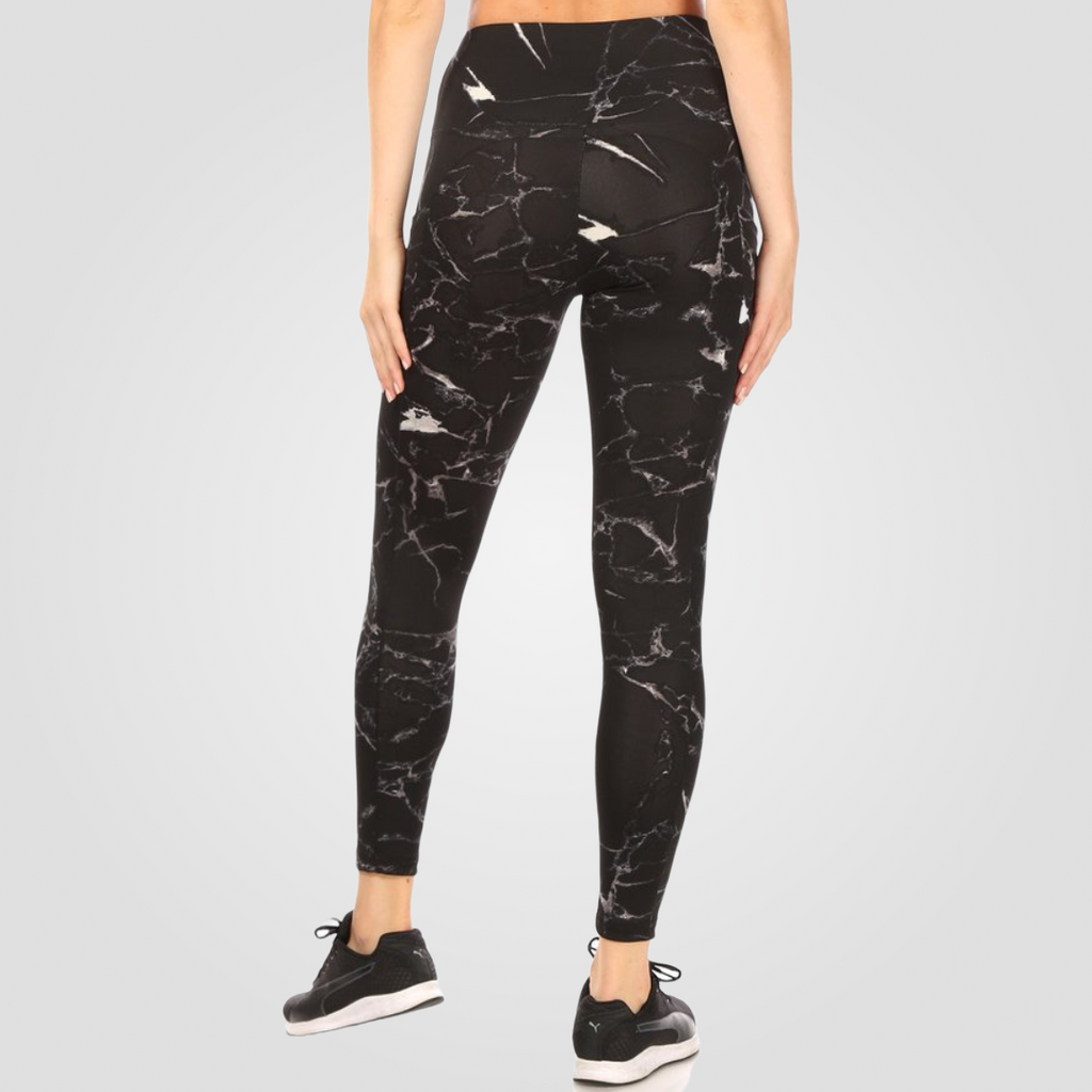 Black Marble Yoga Leggings
