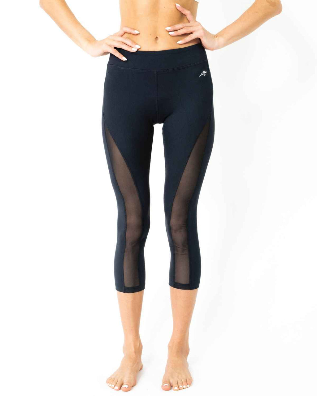 L'espace Low-Waisted Capri Leggings with Mesh Panels and Reflective