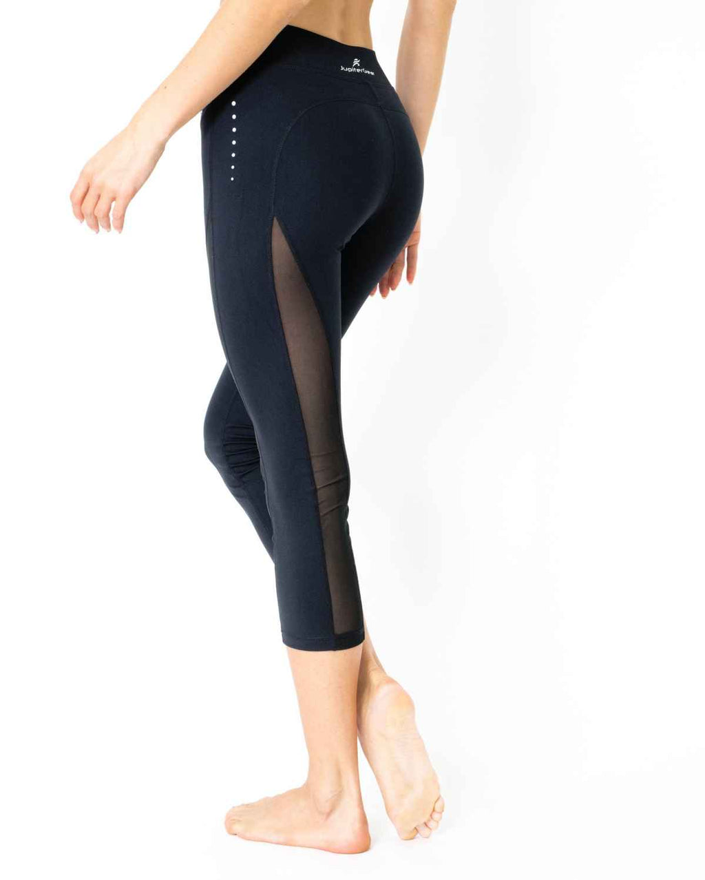 L'espace Low-Waisted Capri Leggings with Mesh Panels and Reflective