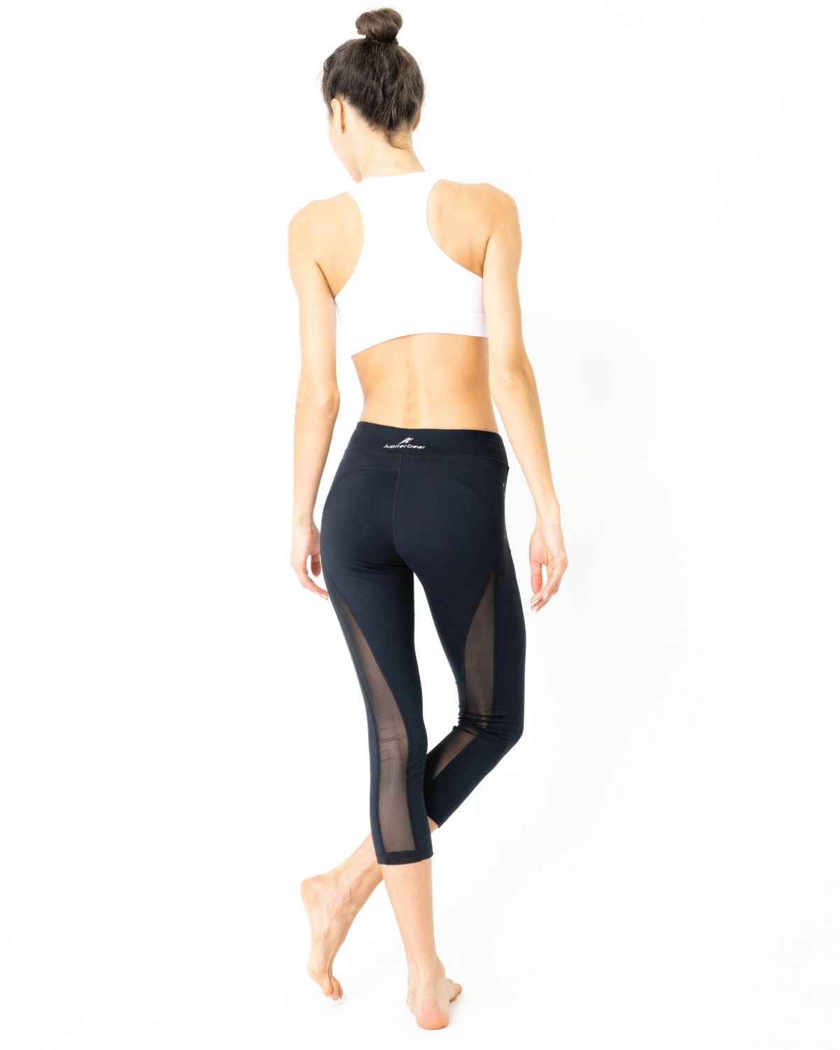 L'espace Low-Waisted Capri Leggings with Mesh Panels and Reflective