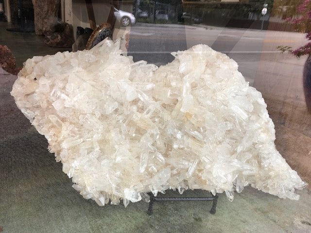 Clear Quartz Cluster from Colombia with Stand