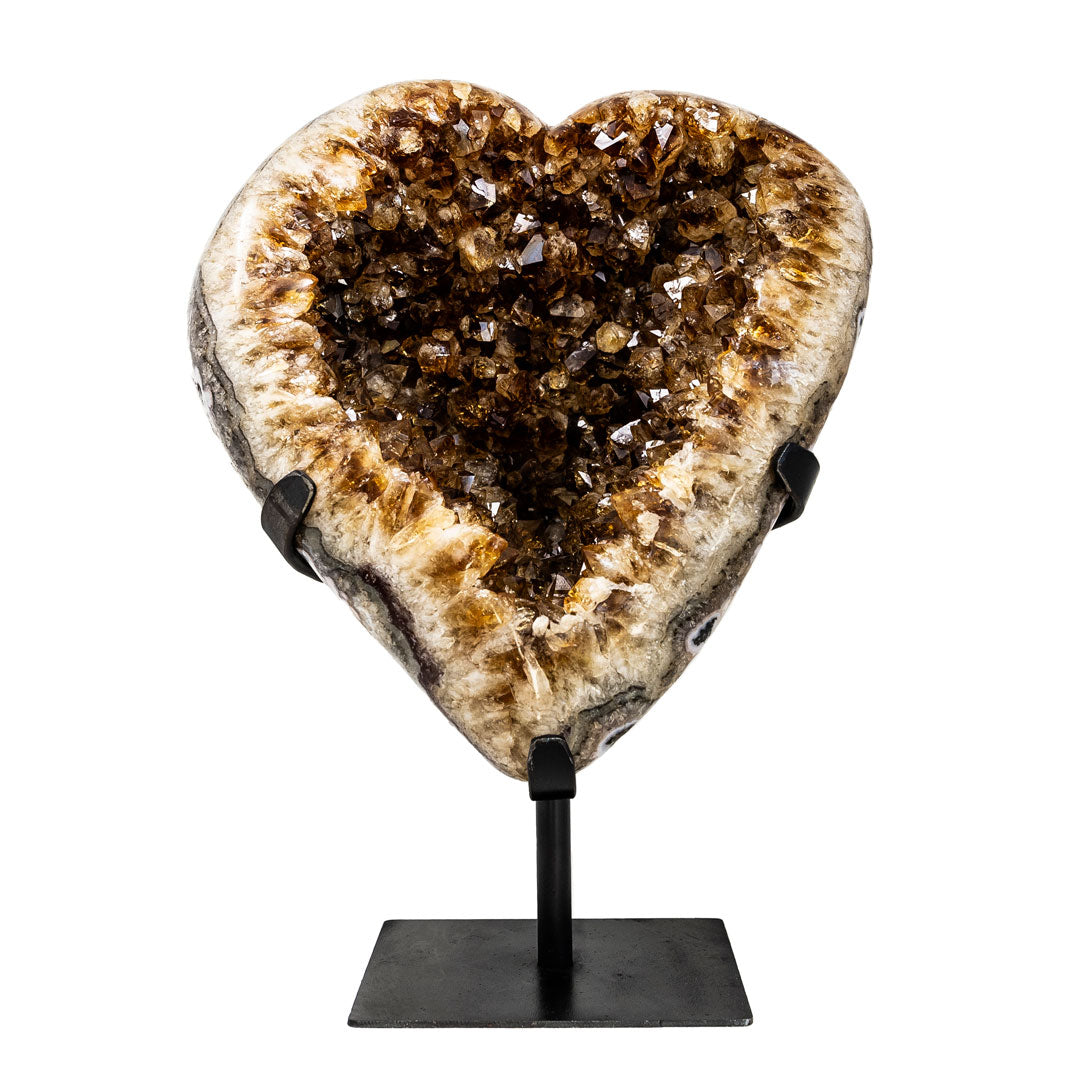 Citrine Heart with Iron Base