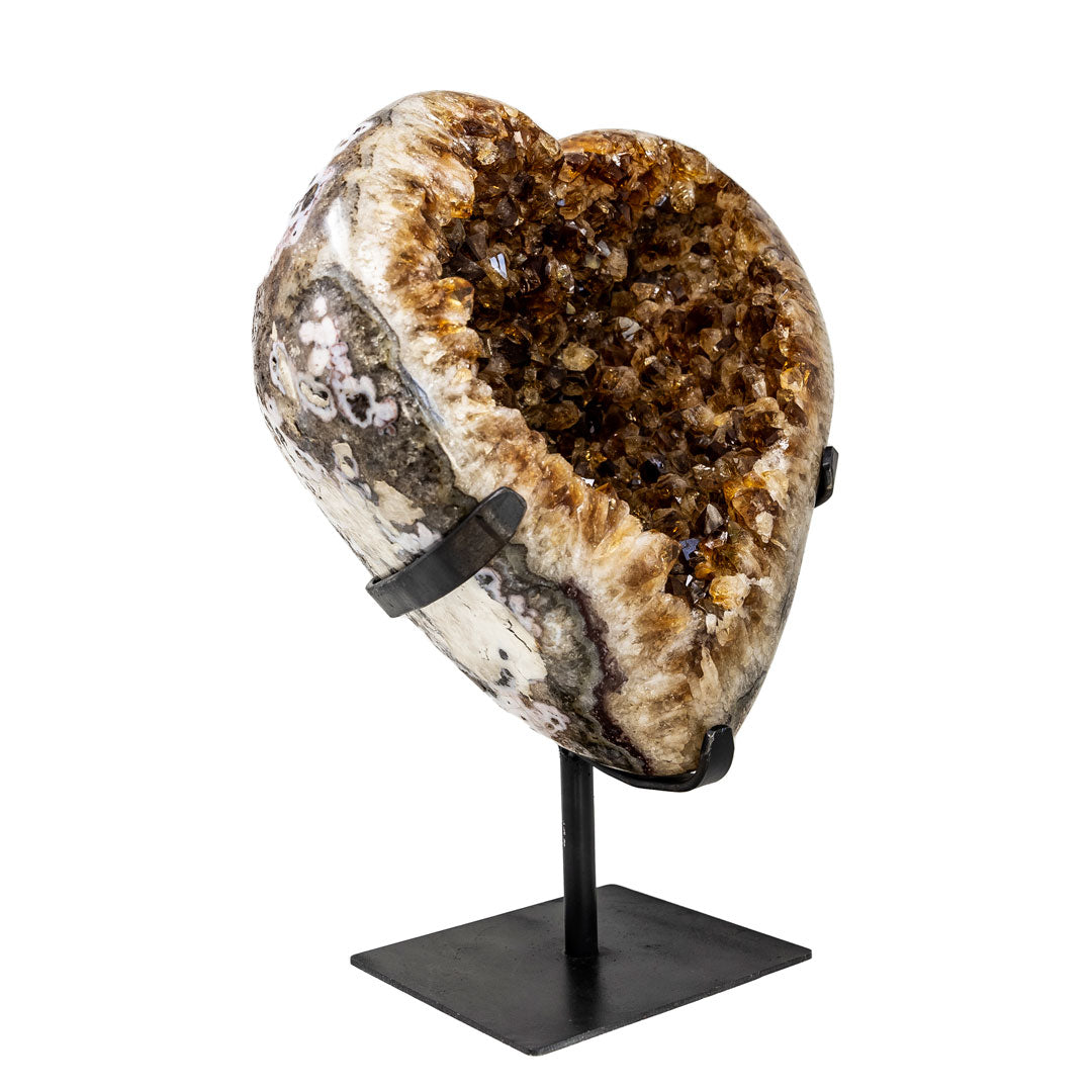 Citrine Heart with Iron Base