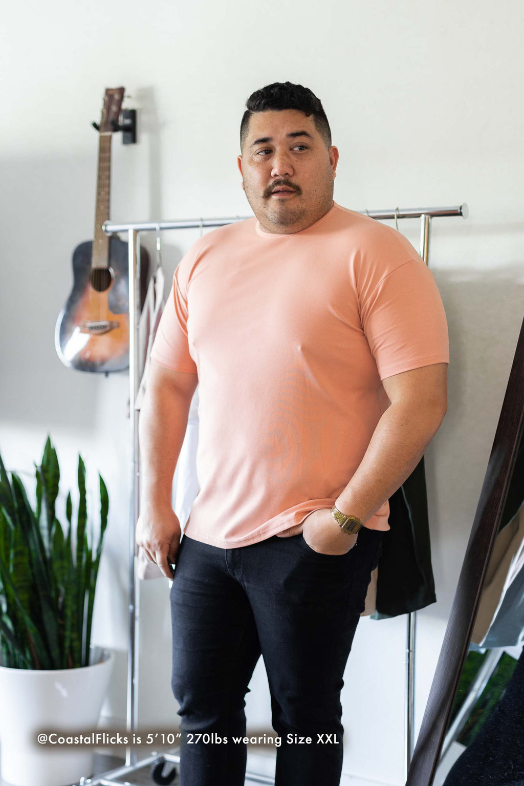 Classic Crew T-Shirt: Apricot - Rule Of Threads