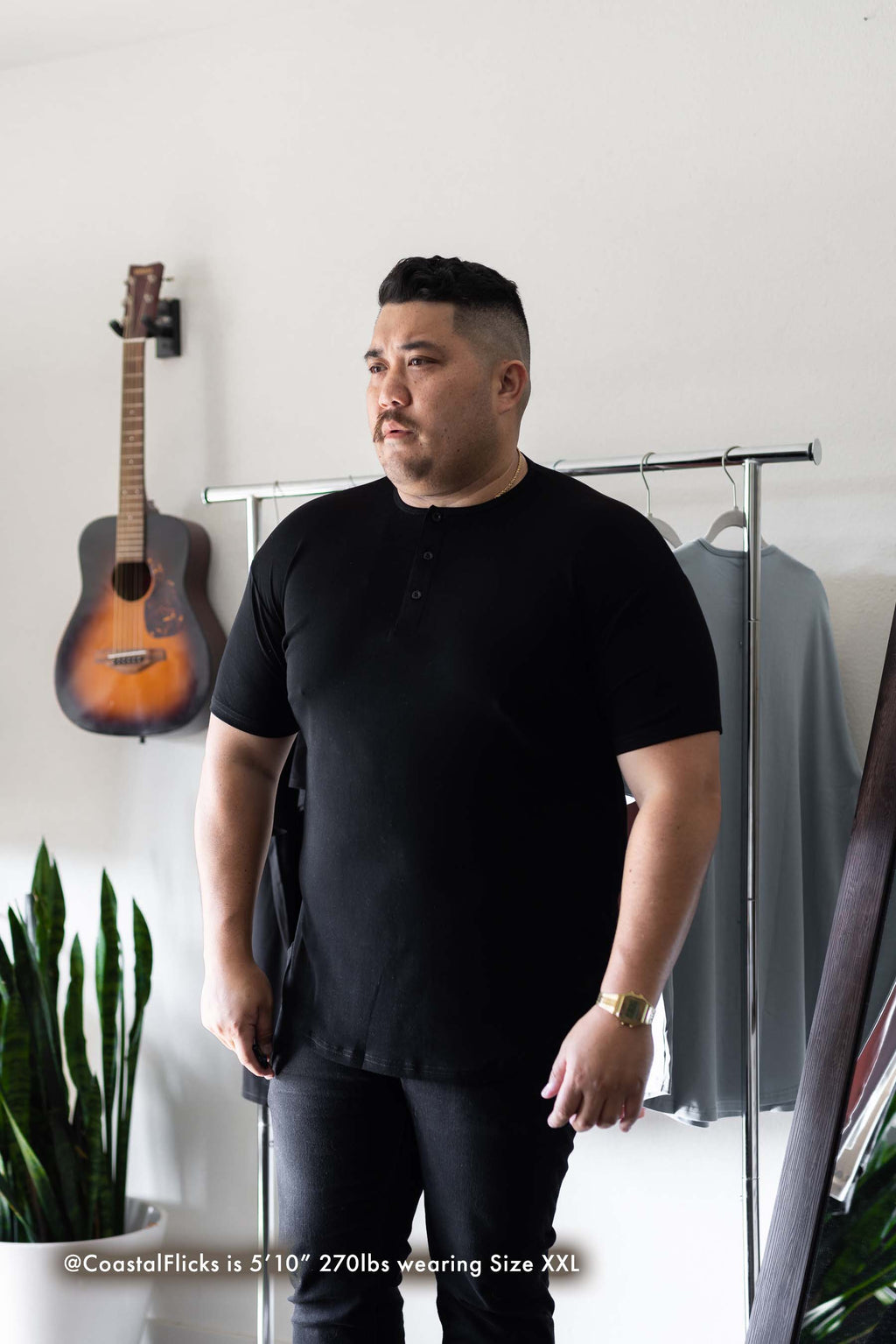 Curve Henley T-Shirt: Apricot