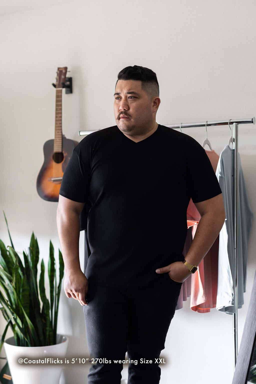 Classic V-Neck T-Shirt: Black - Rule Of Threads